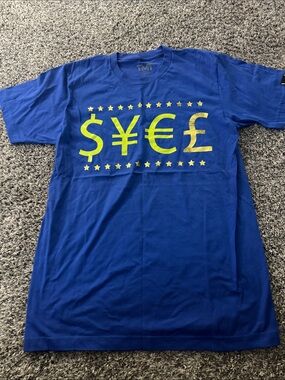 Men's Royal Blue Graphic Currency Symbol Tee